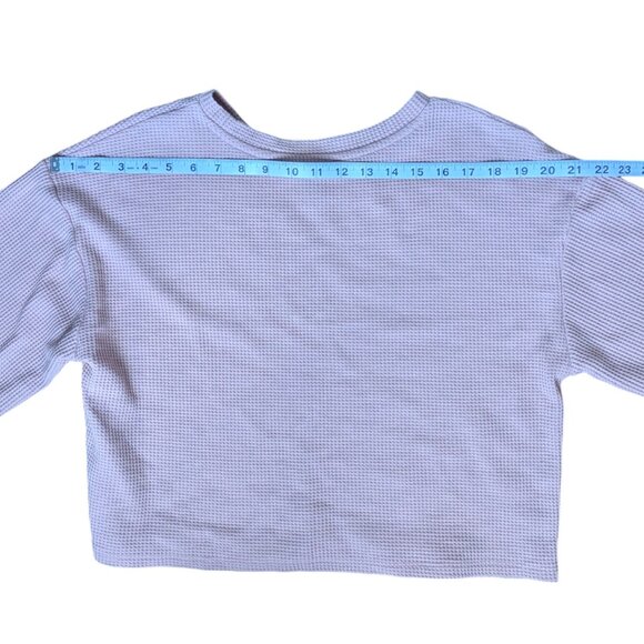 Forever 21 Pink Waffle Knit Long Sleeve Shirt Women Size Large - Picture 7 of 8